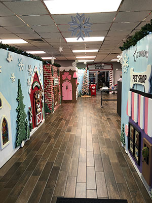 Air Specialty office - hallway decorated for Christmas