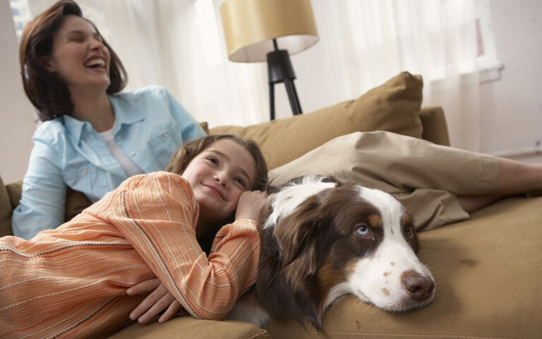 relaxed family with no HVAC worries